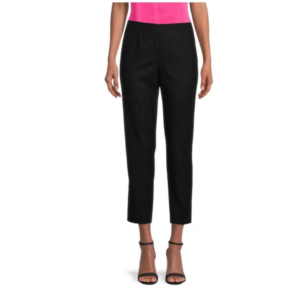 Piazza Sempione Audrey Pants Black Cotton Spandex Stretch Cropped Size 10 (IT46)
